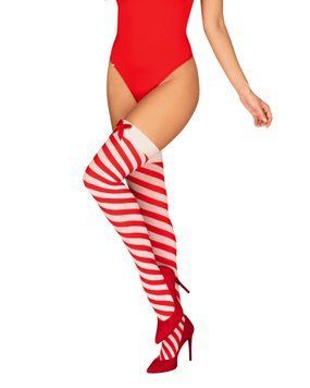 Панчохи Obsessive Kissmas stockings L/XL &mdash; купити в інтим-бутику EroticToys