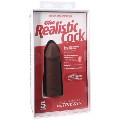 Фалоімітатор Doc Johnson The Realistic Cock ULTRASKYN - 5 Inch Chocolate &mdash; купити в інтим-бутику EroticToys