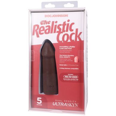 Фалоімітатор Doc Johnson The Realistic Cock ULTRASKYN - 5 Inch Chocolate &mdash; купити в інтим-бутику EroticToys