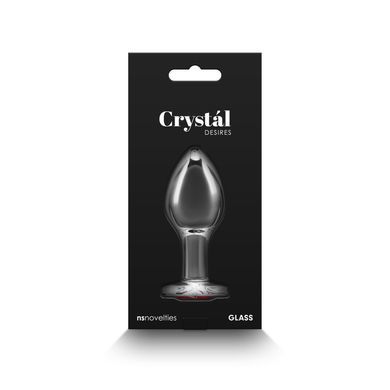 Скляна анальна пробка NS Novelties Crystal - Desires - Red Heart - Medium &mdash; купити в інтим-бутику EroticToys