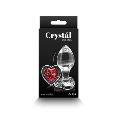Скляна анальна пробка NS Novelties Crystal - Desires - Red Heart - Medium &mdash; купити в інтим-бутику EroticToys