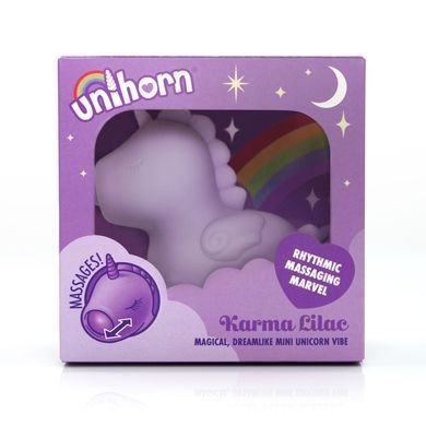 Вібратор-єдиноріжка Unihorn &ndash; Karma Lilac, з пульсацією &mdash; купити в інтим-бутику EroticToys