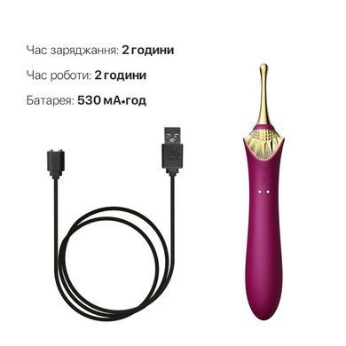 Вагінально-кліторальний вібратор Zalo &mdash; Bess Velvet Purple, мультифункціональний із насадками &mdash; купити в інтим-бутику EroticToys