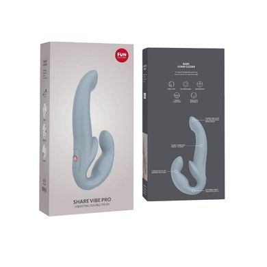 Безремінний страпон з вібрацією Fun Factory SHARE VIBE PRO cool grey (м'яте паковання!!!) &mdash; купити в інтим-бутику EroticToys