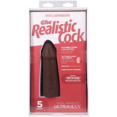 Фалоімітатор Doc Johnson The Realistic Cock ULTRASKYN - 5 Inch Chocolate &mdash; купити в інтим-бутику EroticToys
