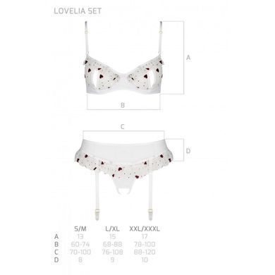 Сексуальний комплект з поясом для панчіх Passion LOVELIA SET S/M, white &mdash; купити в інтим-бутику EroticToys
