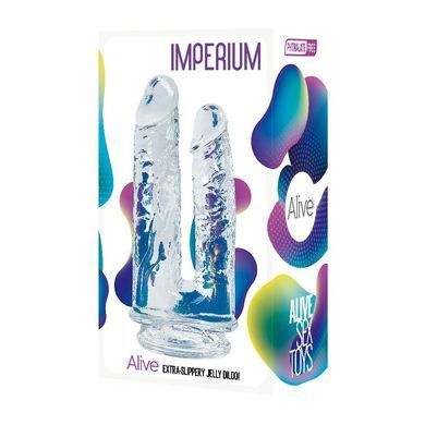 Прозорий фалоімітатор Alive Imperium Jelly Dildo для подвійного проникнення &mdash; купити в інтим-бутику EroticToys