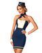 Еротичний костюм стюардеси Obsessive Stewardess uniform M/L, blue, сукня, пілотка, шарф, манжети в інтим-бутику EroticToys