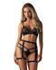 Комплект Obsessive Blomentis 3-pcs set, M/L, м&rsquo;який ліф, стрінги зі стрепами, пояс із гартерами в інтим-бутику EroticToys