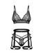 Комплект Obsessive Blomentis 3-pcs set, M/L, м&rsquo;який ліф, стрінги зі стрепами, пояс із гартерами в інтим-бутику EroticToys