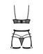 Комплект Obsessive Blomentis 3-pcs set, M/L, м&rsquo;який ліф, стрінги зі стрепами, пояс із гартерами в інтим-бутику EroticToys