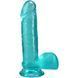 Фалоімітатор Doc Johnson Crystal Jellies - 7 Inch Realistic Cock with Balls - Teal в інтим-бутику EroticToys