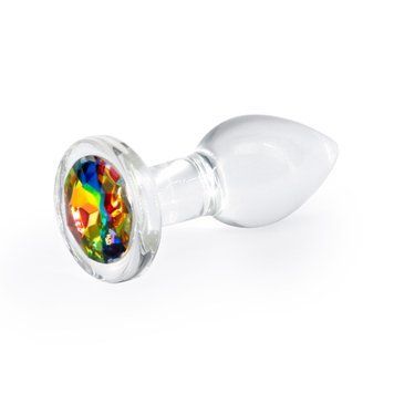 Скляна анальна пробка NS Novelties Crystal - Desires - Rainbow Gem - Small &mdash; купити в інтим-бутику EroticToys