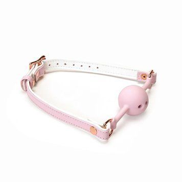 Кляп Liebe Seele White & Pink Fairy Goat Leather Ball Gag &mdash; купити в інтим-бутику EroticToys