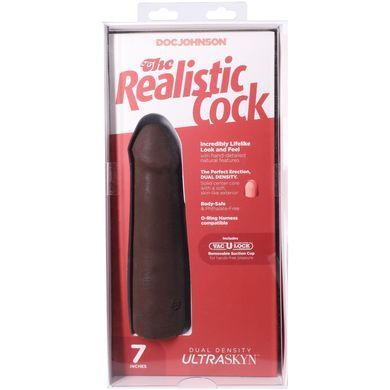 Фалоімітатор Doc Johnson The Realistic Cock ULTRASKYN - 7 Inch Chocolate &mdash; купити в інтим-бутику EroticToys