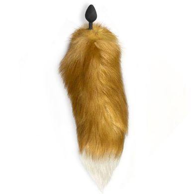 Силіконова анальна пробка з хвостом із натурального хутра Art of Sex size M Red fox &mdash; купити в інтим-бутику EroticToys