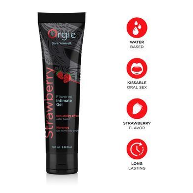Лубрикант на водній основі Orgie Lube Tube Strawberry, 100 мл, зі смаком та ароматом полуниці &mdash; купити в інтим-бутику EroticToys