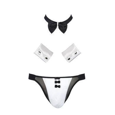 Комплект еротичної чоловічої білизни Passion 036 ALFRED XXL/XXXL Black, труси, комірець, манжети &mdash; купити в інтим-бутику EroticToys