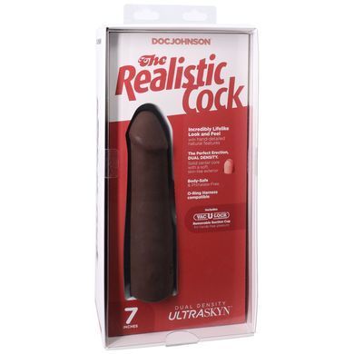 Фалоімітатор Doc Johnson The Realistic Cock ULTRASKYN - 7 Inch Chocolate &mdash; купити в інтим-бутику EroticToys
