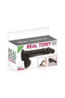 Фалоімітатор Real Body &mdash; Real Tony Black, TPE, діаметр 3,5 см &mdash; купити в інтим-бутику EroticToys