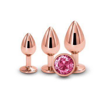 Набір анальних пробок NS Novelties Rear Assets - Trainer Kit - Rose Gold - Pink Gem &mdash; купити в інтим-бутику EroticToys