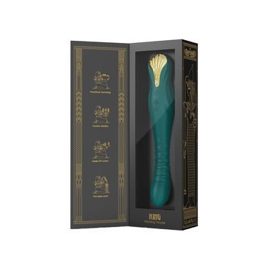 Смартвібратор-пульсатор Zalo &mdash; King Turquoise Green, кристал Swarovski &mdash; купити в інтим-бутику EroticToys