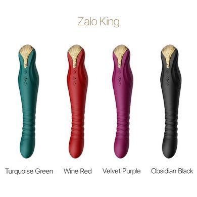 Смартвібратор-пульсатор Zalo &mdash; King Turquoise Green, кристал Swarovski &mdash; купити в інтим-бутику EroticToys