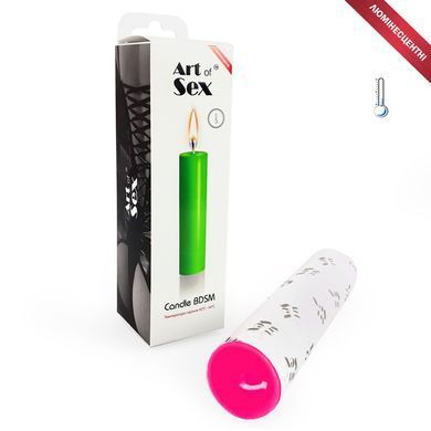 Рожева воскова свічка Art of Sex size M 15 см низькотемпературна, люмінесцентна &mdash; купити в інтим-бутику EroticToys
