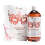 Замовити анонімно: Гель для NURU-масажу Orgie &ndash; Noriplay Energizer (500 мл), екстракт гінкго білоба, захисне простирадло