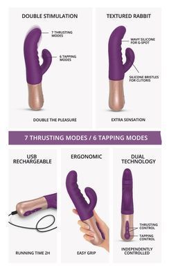 Подвійний пульсатор-кролик Love To Love SASSY BUNNY - PURPLE RAIN &mdash; купити в інтим-бутику EroticToys