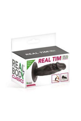 Фалоімітатор Real Body &mdash; Real Tim Black, TPE, діаметр 3,4 см &mdash; купити в інтим-бутику EroticToys