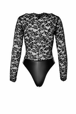 Боді Noir Handmade F296 Psyche, XL, мереживо, довгий рукав, низ під латекс, з доступом &mdash; купити в інтим-бутику EroticToys