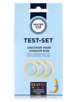 Набір презервативів Mister Size test-set 53&ndash;57&ndash;60, 3 розміри + лінійка, товщина 0,05 мм &mdash; купити в інтим-бутику EroticToys