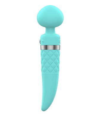Вібромасажер 2в1 PILLOW TALK - Sultry Teal, класичний масажер і вібратор з ротацією, підігрів &mdash; купити в інтим-бутику EroticToys