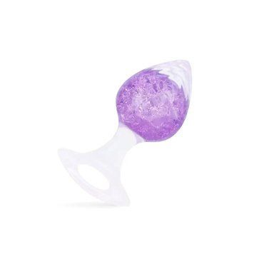 Анальна пробка Liebe Seele Heart-shaped Crystal Anal Plug - Purple Medium &mdash; купити в інтим-бутику EroticToys