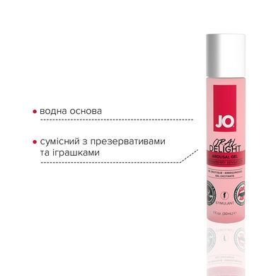 Гель для оральних пестощів JO Oral Delight &mdash; Strawberry Sensation (30 мл), ефект холод-тепло &mdash; купити в інтим-бутику EroticToys