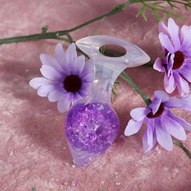 Анальна пробка Liebe Seele Heart-shaped Crystal Anal Plug - Purple Medium &mdash; купити в інтим-бутику EroticToys