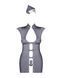 Еротичний костюм стюардеси Obsessive Stewardess 3 pcs grey L/XL, сірий, сукня, стрінги, пілотка в інтим-бутику EroticToys