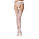 Сітчасті панчохи-стокінги Passion S016 One Size, White, імітація ажурного пояса з гартерами в інтим-бутику EroticToys