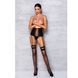 Пояс-корсет з екошкіри Passion CELINE SET S/M, black, шнурівка, знімні пажі для панчіх, стрінги в інтим-бутику EroticToys