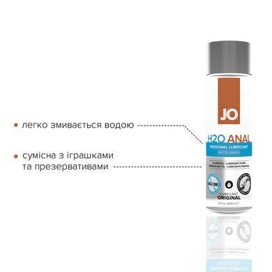 Анальна змазка JO ANAL H2O &mdash; ORIGINAL (240 мл) на водній основі, рослинний гліцерин &mdash; купити в інтим-бутику EroticToys