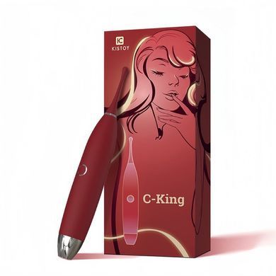 Кліторальний вібратор KISTOY C-King Red, з двома дод. насадками, потужна прицільна стимуляція &mdash; купити в інтим-бутику EroticToys