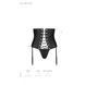 Пояс-корсет з екошкіри Passion CELINE SET XXL/XXXL, black шнурівка, знімні пажі для панчіх, стрінги в інтим-бутику EroticToys