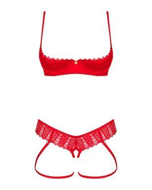 Замовити анонімно: Комплект Obsessive Ingridia 2-pcs crotchless set XL/2XL, червоний, з доступом, відкриті груди Комплект Obsessive Ingridia 2-pcs crotchless set XL/2XL, червоний, з доступом, відкриті груди — купити в інтим-бутику EroticToys