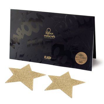 Пестіс - стикини Bijoux Indiscrets - Flash Star Gold, наклейки на соски &mdash; купити в інтим-бутику EroticToys