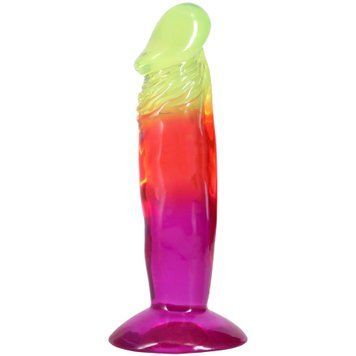 Фалоімітатор Doc Johnson Crystal Jellies - 6.5 Inch Classic Dong - Rainbow &mdash; купити в інтим-бутику EroticToys