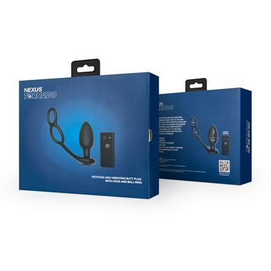 Анальна вібропробка Nexus Tornado Cock and Ball Ring обертання+вібрація, ерекційне кільце, пульт &mdash; купити в інтим-бутику EroticToys