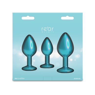 Набір анальних пробок NS Novelties Rear Assets - Trainer Kit - Iridescent Teal - Teal Gem &mdash; купити в інтим-бутику EroticToys