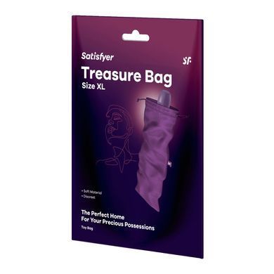 Мішечок для секс-іграшок Satisfyer Treasure Bag XL, фіолетовий, на шнурку &mdash; купити в інтим-бутику EroticToys