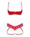 Комплект Obsessive Ingridia 2-pcs crotchless set XL/2XL, червоний, з доступом, відкриті груди в інтим-бутику EroticToys